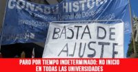 Paro por tiempo indeterminado: No inicio en todas las universidades