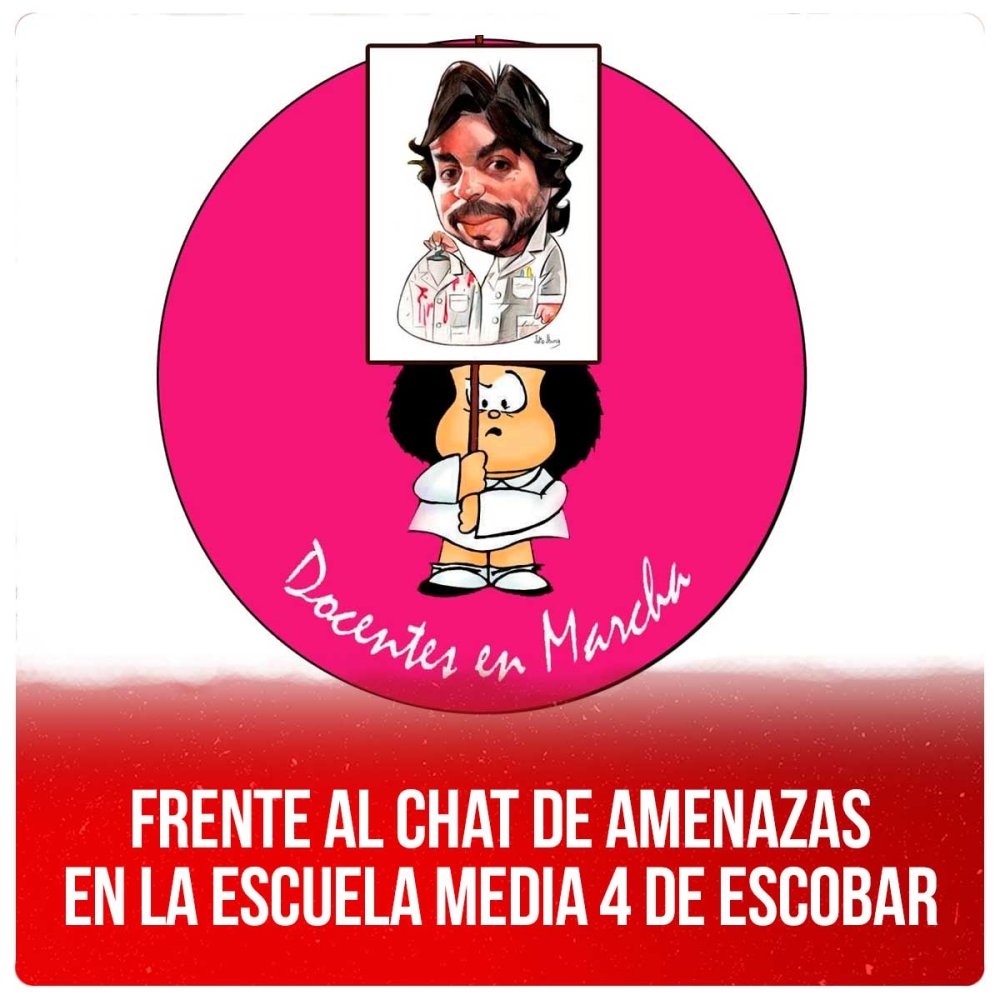 Frente al chat de amenazas en la escuela Media 4 de Escobar