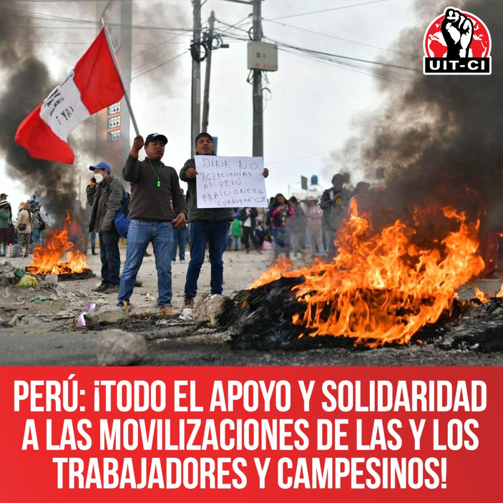Perú: ¡Todo el apoyo y solidaridad a las movilizaciones de las y los trabajadores y campesinos!