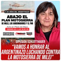 Diputada Schlotthauer   “Vamos a honrar al Argentinazo luchando contra la motosierra de Milei”