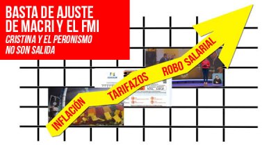 Basta de ajuste de Macri y el FMI. Cristina y el peronismo no son salida