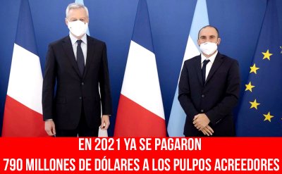 En 2021 ya se pagaron 790 millones de dólares a los pulpos acreedores