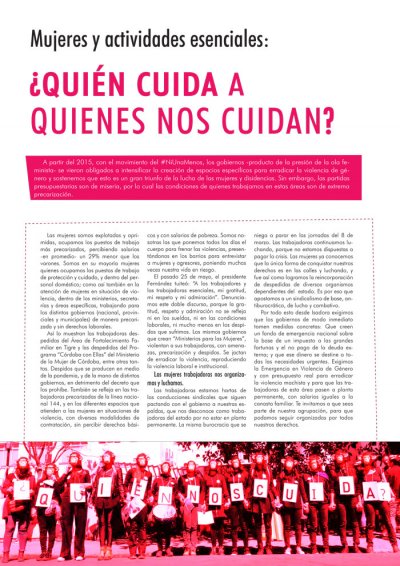 Mujeres y actividades esenciales: ¿Quién cuida a quienes nos cuidan?
