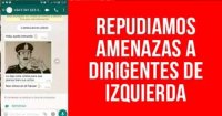 Repudiamos amenazas a dirigentes de izquierda