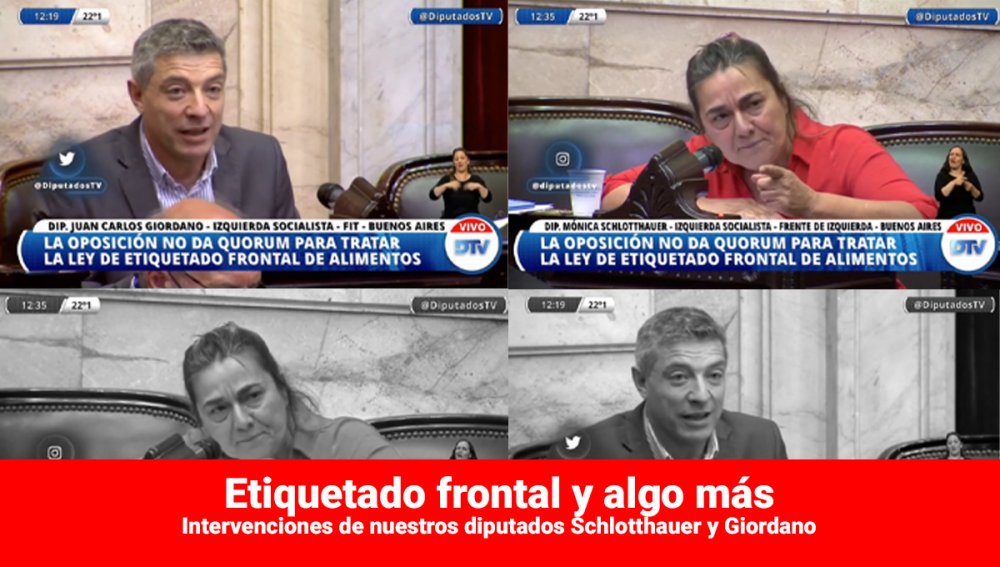 Etiquetado frontal y algo más / Intervenciones de nuestros diputados Schlotthauer y Giordano