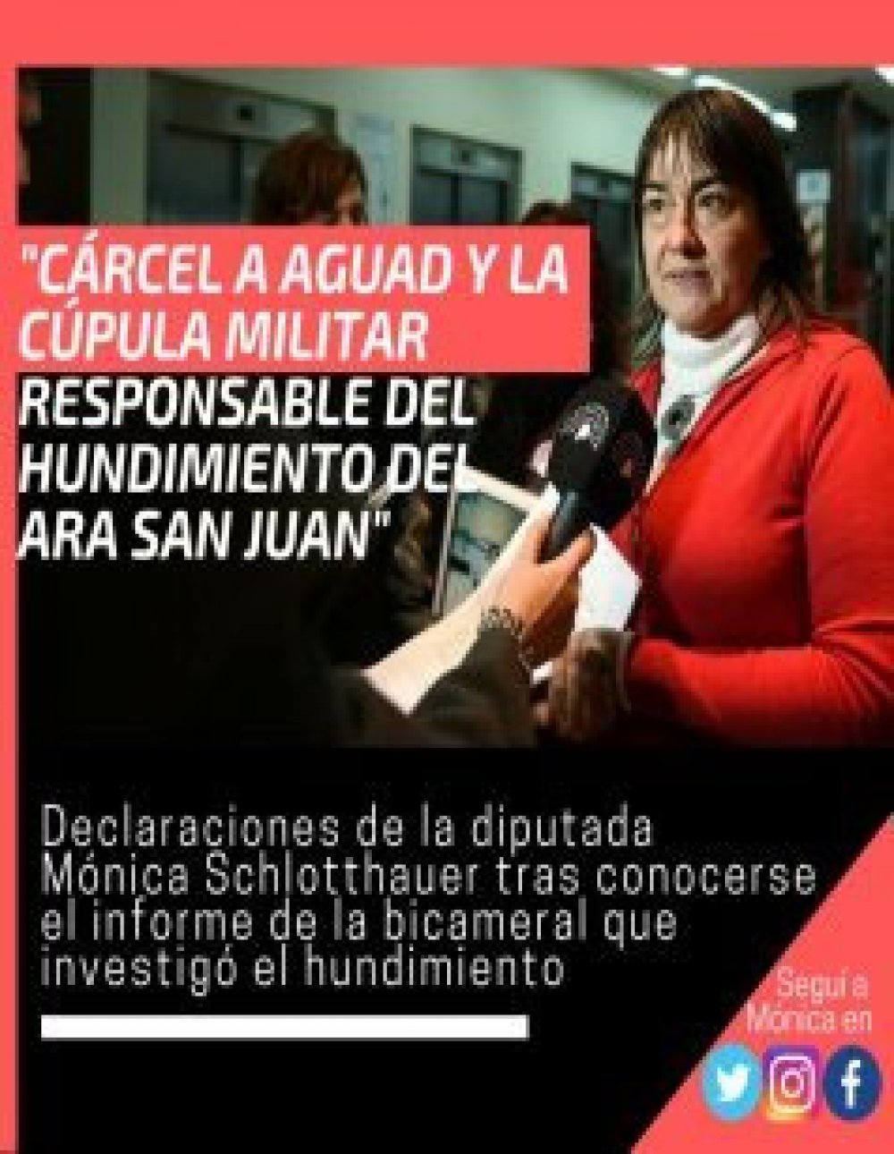 ARA SAN JUAN: Cárcel a Aguad y la cúpula militar responsable del hundimiento