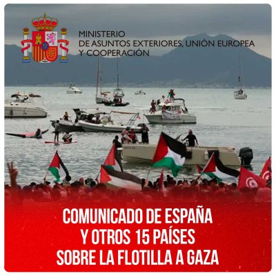 Comunicado de España y otros 15 países sobre la flotilla a Gaza