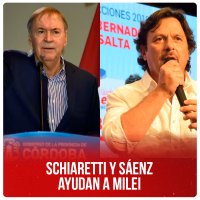 Schiaretti y Sáenz ayudan a Milei