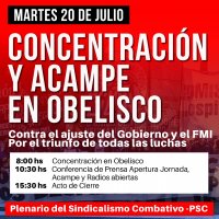Martes 20 Obelisco - Schlotthauer y Giordano junto al sindicalismo combativo