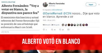 Alberto votó en blanco