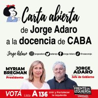 Carta Abierta de Jorge Adaro a la docencia de CABA