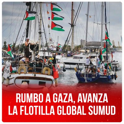 Rumbo a Gaza, avanza la Flotilla Global Sumud