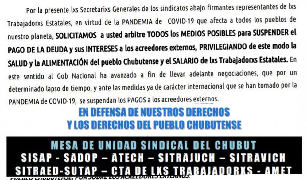Chubut: Estatales reclaman el no pago de la deuda provincial