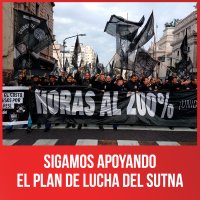 Sigamos apoyando el plan de lucha del Sutna