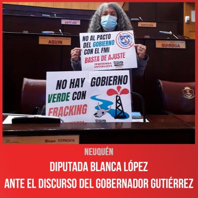 Diputada Blanca López ante el discurso del Gobernador Gutiérrez