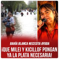 Bahía Blanca necesita ayuda ¡Que Milei y Kicillof pongan ya la plata necesaria!