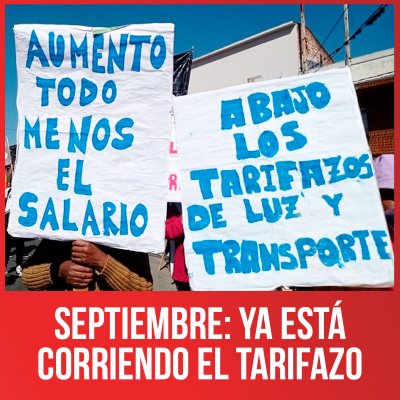 Septiembre: ya está corriendo el tarifazo