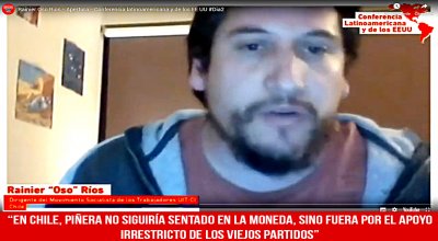 Rainier “Oso” Rios: "En Chile, Piñera no seguiría sentado en La Moneda, sino fuera por el apoyo irrestricto de los viejos partidos"