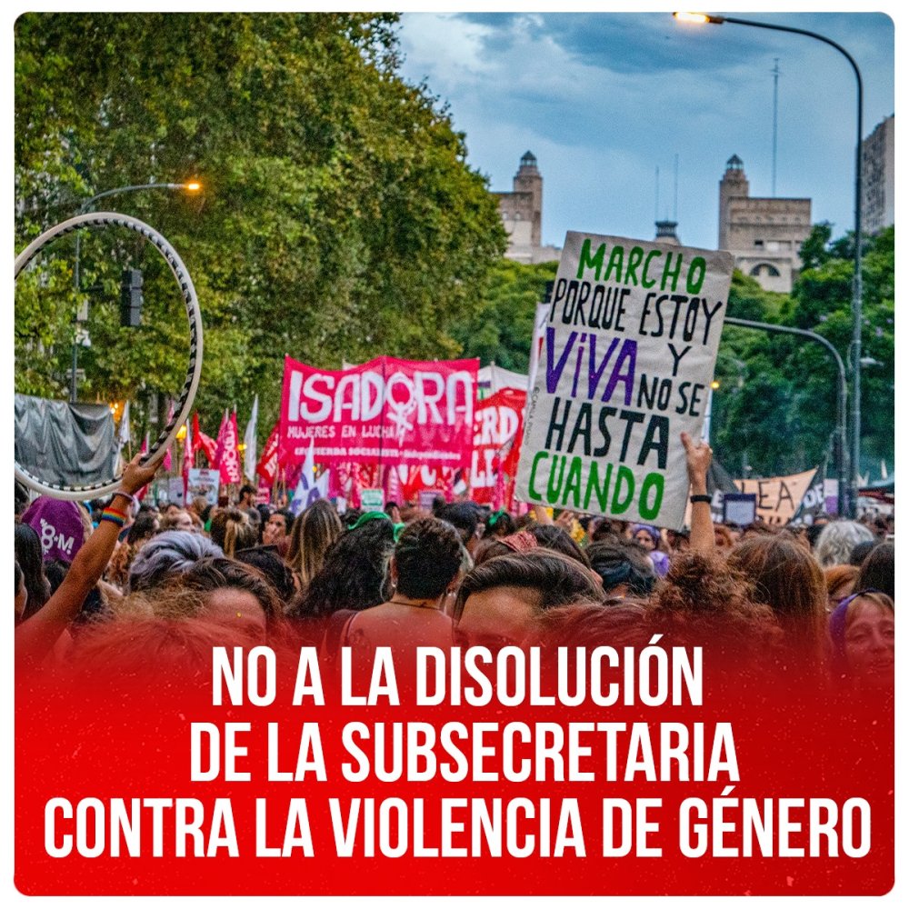 ¡No a la disolución de la Subsecretaría contra la violencia de género!