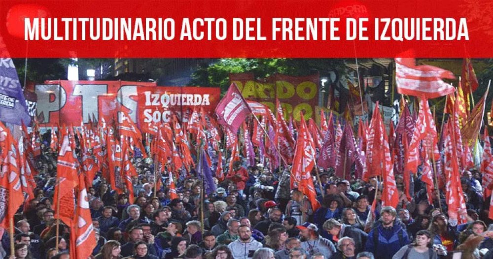 Multitudinario acto del Frente de Izquierda