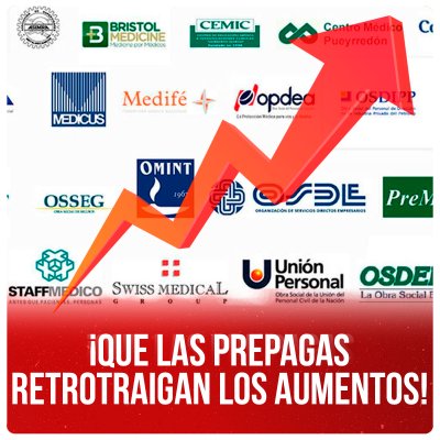 ¡Que las prepagas retrotraigan los aumentos!