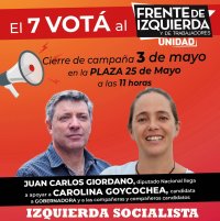 El diputado Giordano viajó a La Rioja para apoyar al Frente De Izquierda Unidad y a la candidata a gobernadora Carolina Goycochea