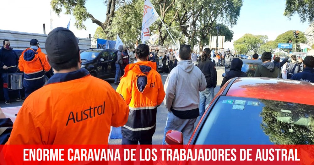 Enorme caravana de los trabajadores de Austral