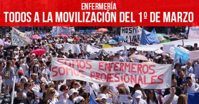 Enfermería: Todos a la movilización del 1º de marzo
