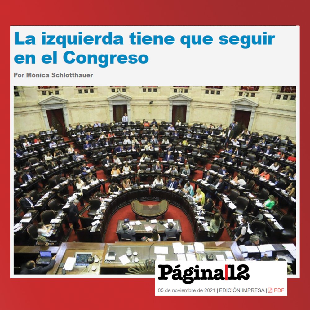 P12 / La izquierda tiene que seguir en el Congreso