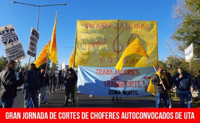 Gran jornada de cortes de choferes autoconvocados de UTA