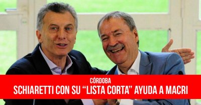 Córdoba: Schiaretti con su “lista corta” ayuda a Macri