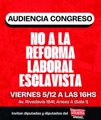 Audiencia en Congreso "No a la reforma laboral esclavista"