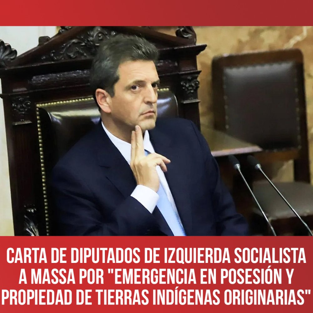 Carta de diputados de Izquierda Socialista a Massa por "Emergencia en posesión y propiedad de tierras indígenas originarias"