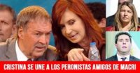 Cristina se une a los peronistas amigos de Macri