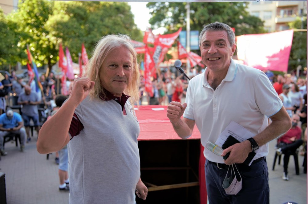 Rubén "Pollo" Sobrero y Diputado Nacional Juan Carlos Giordano en Malvinas Argentinas - Acto de Izquierda Socialista en el FIT Unidad