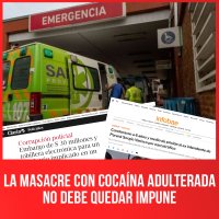 La masacre con cocaína adulterada no debe quedar impune