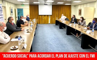 "Acuerdo social" para aplicar el plan de ajuste con el FMI