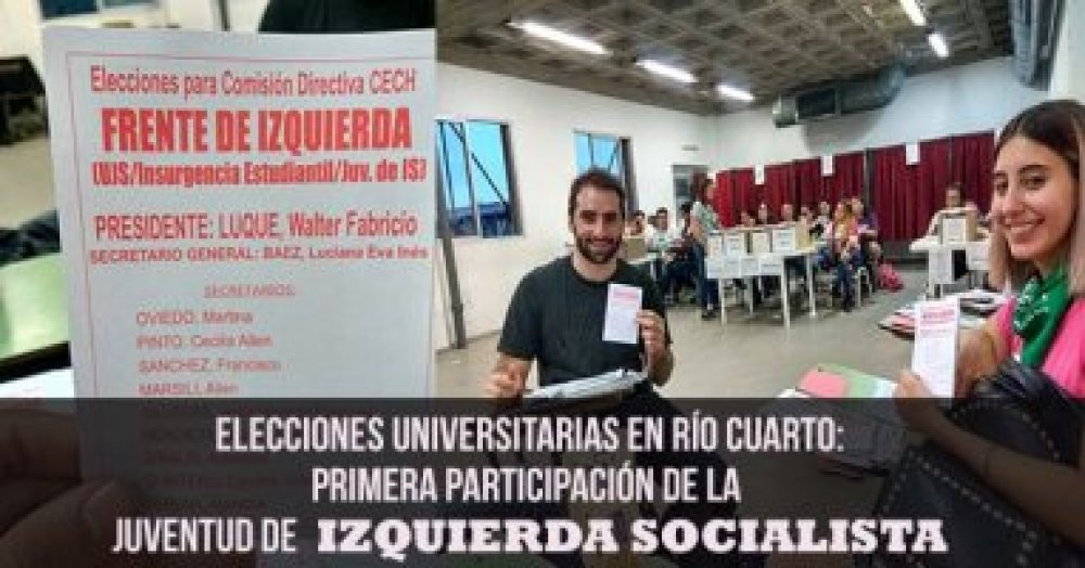 Elecciones universitarias en Río Cuarto: Primera participación de la Juventud de Izquierda Socialista