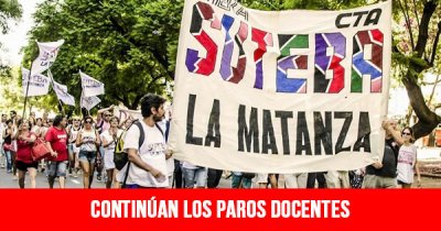 Continúan los paros docentes