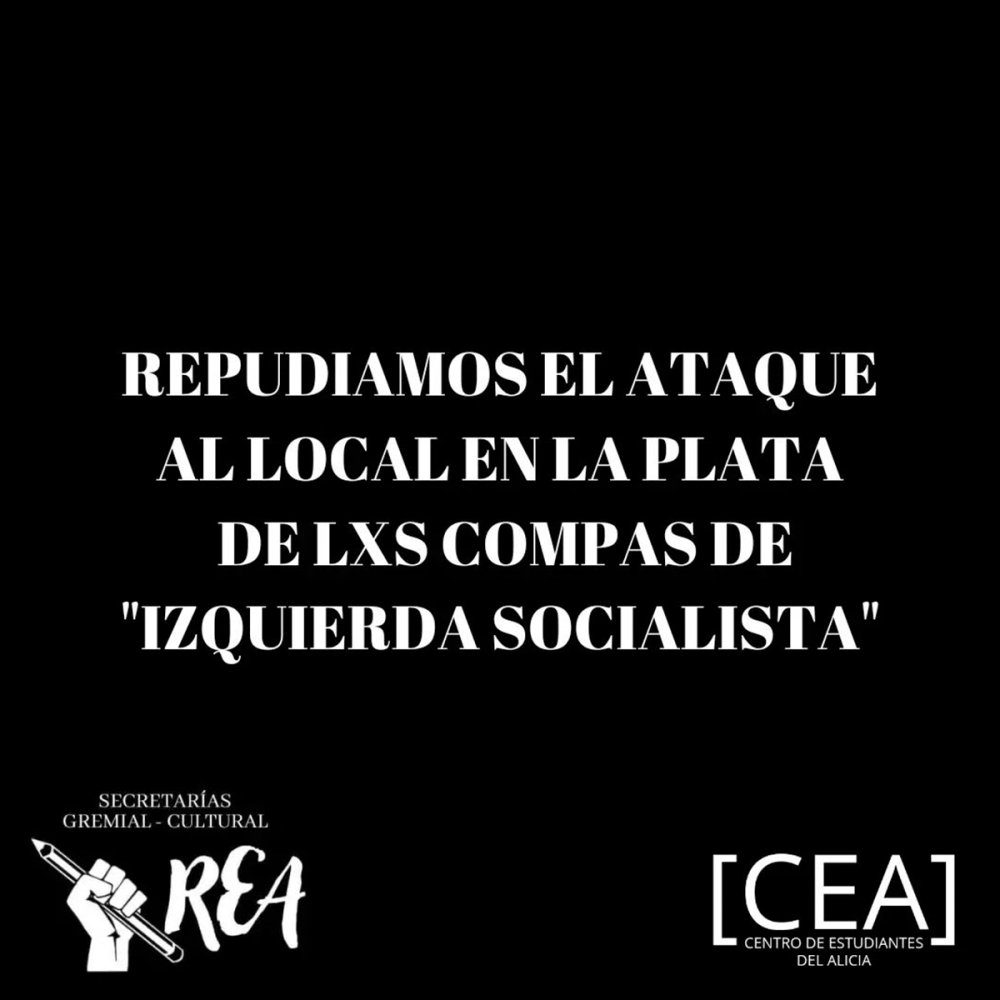 Secretaría gremial del Centro de Estudiantes del Alicia repudia ataque