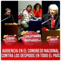 Audiencia en el Congreso Nacional contra los despidos en todo el país