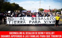 Guernica. ¡No al desalojo de Berni y Kicillof! Sigamos apoyando a las familias para que triunfen
