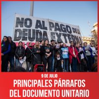 9 de julio / Principales párrafos del documento unitario