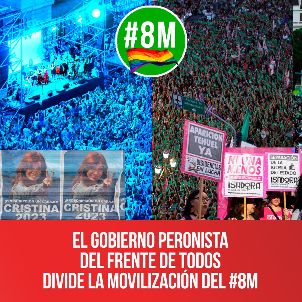 El gobierno peronista del Frente De Todos divide la movilización del #8M