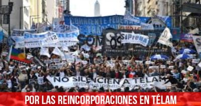Por las reincorporaciones en Télam