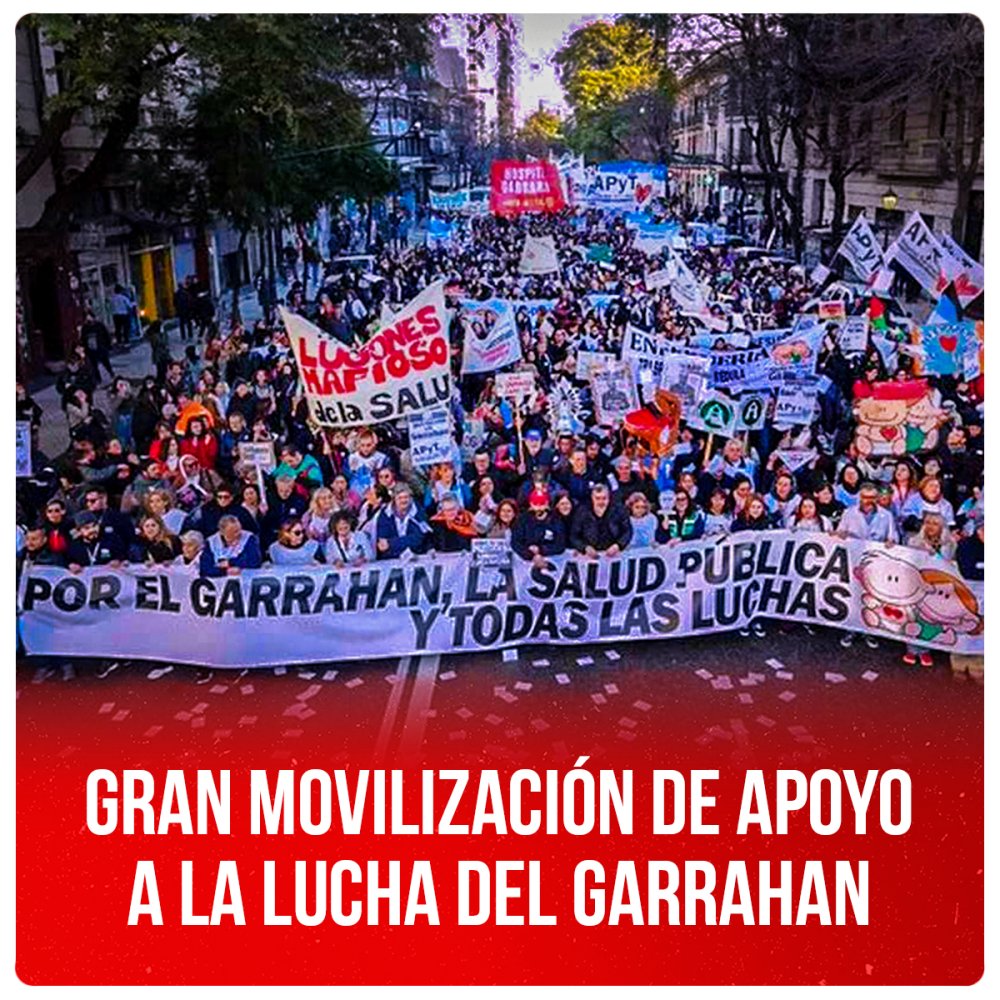 Gran movilización de apoyo a la lucha del Garrahan
