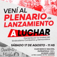Vení al Plenario de lanzamiento de A Luchar