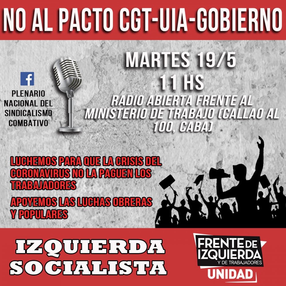 Luchemos para que la crisis del coronavirus no la paguen los trabajadores