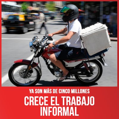 Ya son más de cinco millones / Crece el trabajo informal