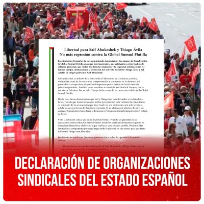 Declaración de organizaciones sindicales del Estado Español